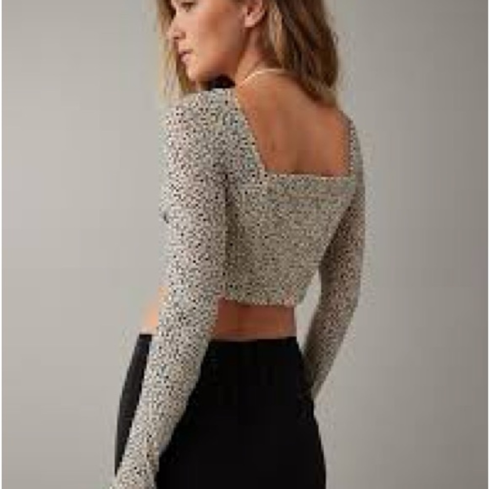 American Eagle Cropped Mesh Top XS